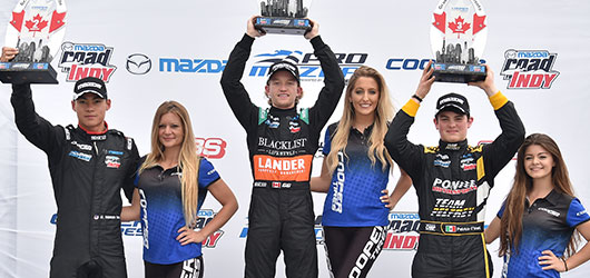 Garett Grist, Weiron Tan, and Pato O'Ward