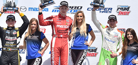 Florian Latorre, Pato O'Ward, and Timothe Buret