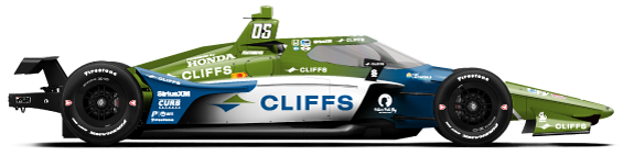 Helio Castroneves car side profile