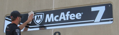 Dragon Racing Sign Placed In Gasoline Alley