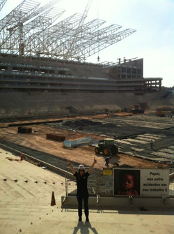 Ana Beatriz at World Cup stadium in Sao Paulo, Brazil