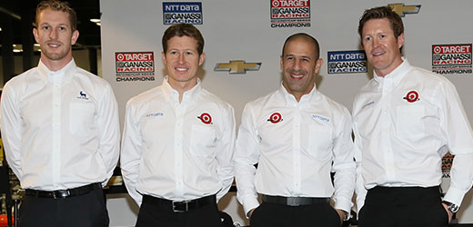 Charlie Kimball, Ryan Briscoe, Tony Kanaan, and Scott Dixon