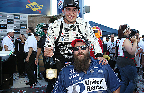 Graham Rahal with Sgt. Dan Rose