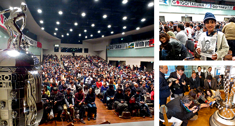 Takuma Sato and the Borg-Warner Trophy visit Japan