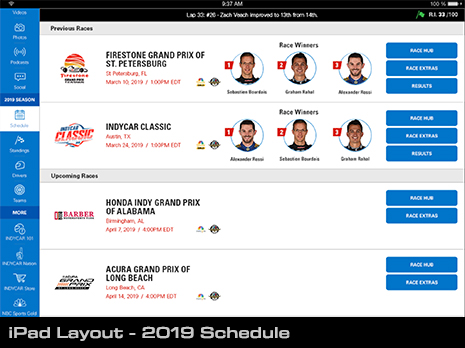 2019 INDYCAR Mobile App powered by NTT DATA