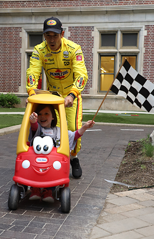 Helio Castroneves at Riley Hospital