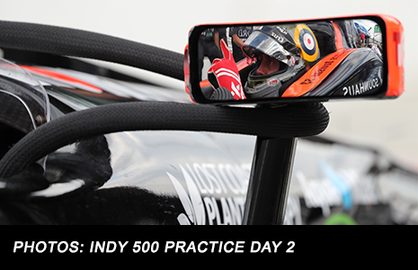 James Davison in rear view mirror