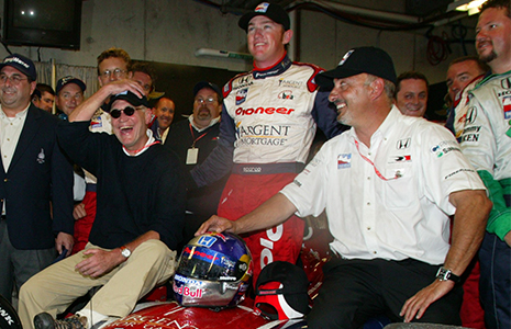 David Letterman, Buddy Rice and Bobby Rahal, 2004 Indy 500