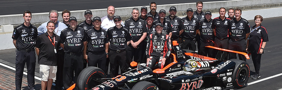 James Davison and Indy 500 crew