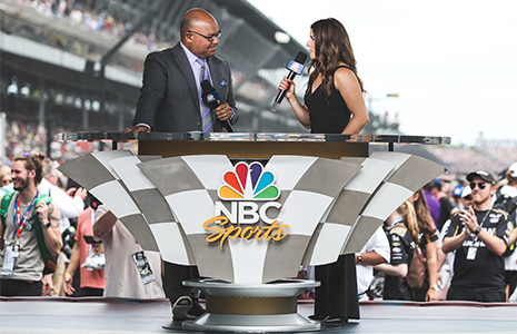 Mike Tirico and Danica Patrick at 2019 Indy 500