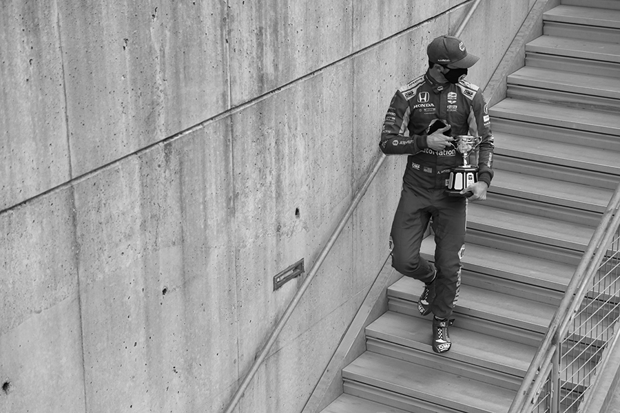 Alexander Rossi stairs