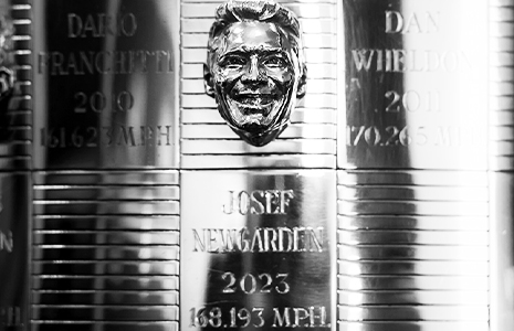 Josef Newgarden bas-relief sculpture