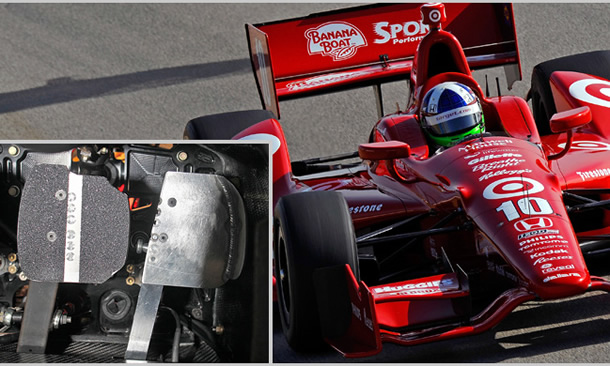 Franchitti's braking moves to right of center