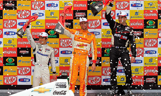 Sao Paulo Podium Finishers With Trophies