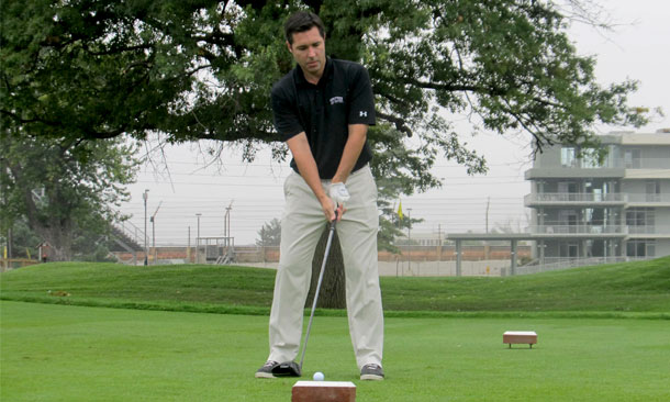 Larry Foyt Tees off at Brickyard Crossing