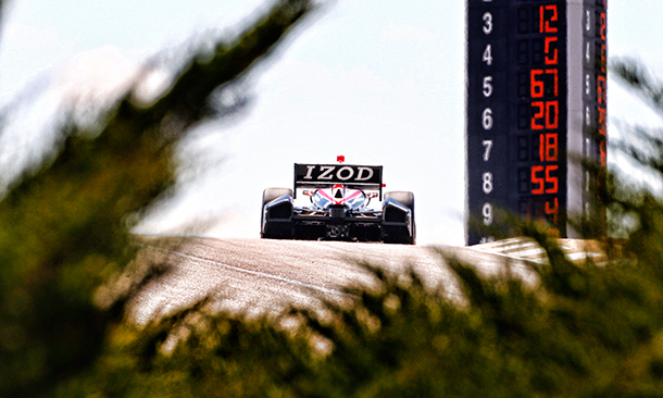 AJ Allmendinger finishes Alabama Rollercoaster at Barber