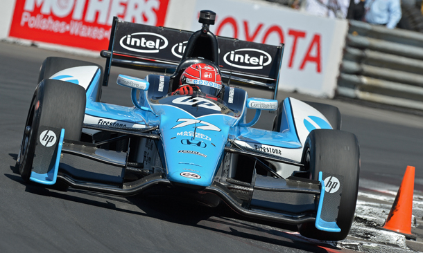 Simon Pagenaud navigates fountain turn at Long Beach