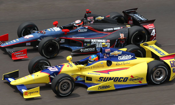 JR Hildebrand and Townsend Bell at IMS