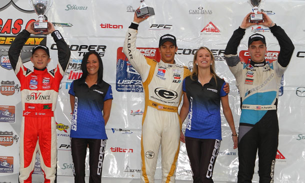 USF2000 Podium from Lucas Oil Raceway Park