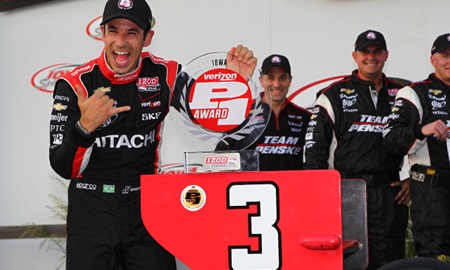 thumbnail for Castroneves picks up pole, but will start 11th at Iowa