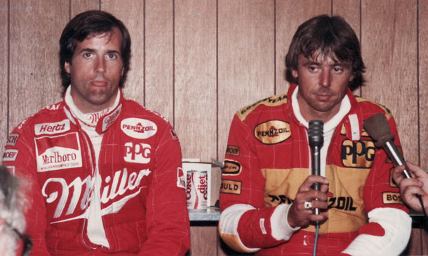 Rick Mears and Danny Sullivan at Pocono Raceway