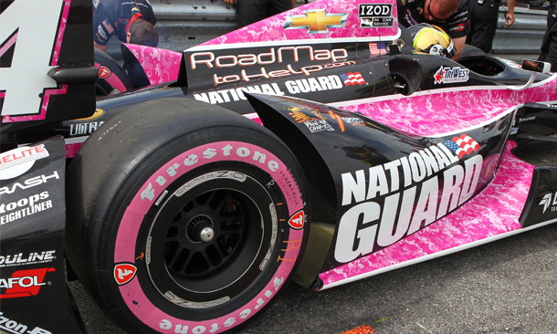 Panther Racing and pink tires at Mid-Ohio
