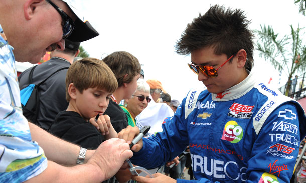 Sebastian Saavedra signs autographs