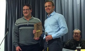 Thumbnail for Ed Carpenter receives Pat O'Connor Award from Hoosier Auto Racing Fans