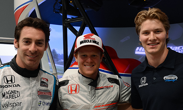 Simon Pagenaud, Trey Canard, and Josef Newgarden