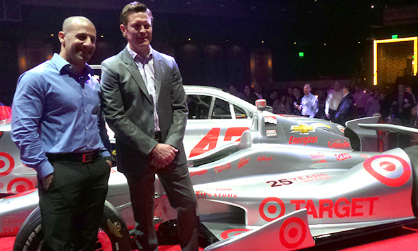 Tony Kanaan and Scott Dixon with 25th Year Silver Car
