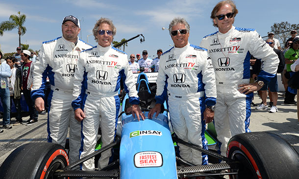 Stephen Holcomb, Roger Daltrey, Mario Andretti, Arie Luyendyk