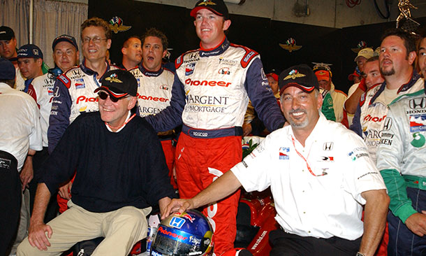 Buddy Rice celebrates in 2004