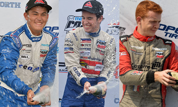 Three different winners in USF2000 at Mid-Ohio