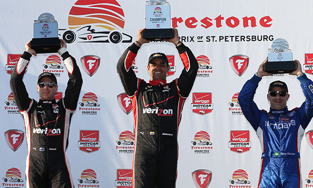 Juan Pablo Montoya, Will Power, and Tony Kanaan