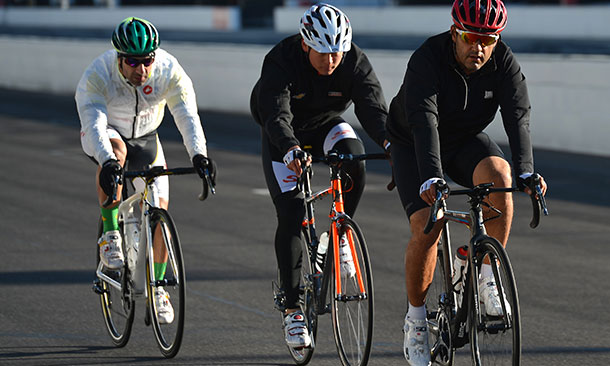 Juan Pablo Montoya, Sebastian Saavedra, and Tony Kanaan