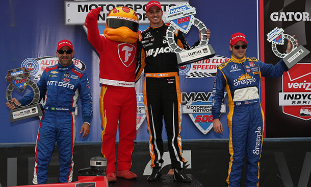 Graham Rahal, Tony Kanaan, and Marco Andretti