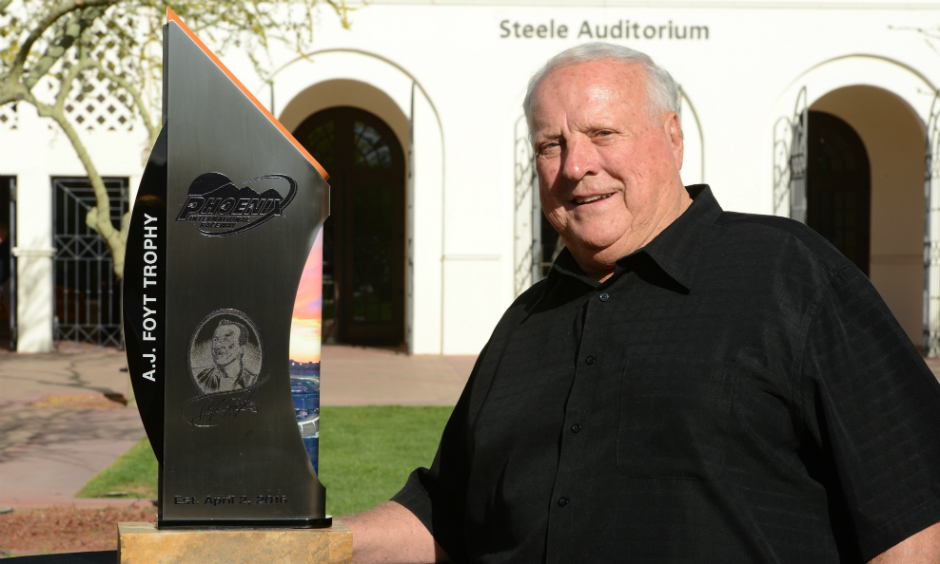 Foyt with new Phoenix trophy