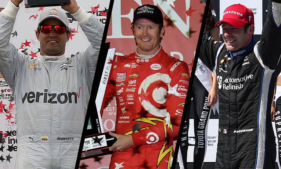 Juan Pablo Montoya, Scott Dixon, and Simon Pagenaud