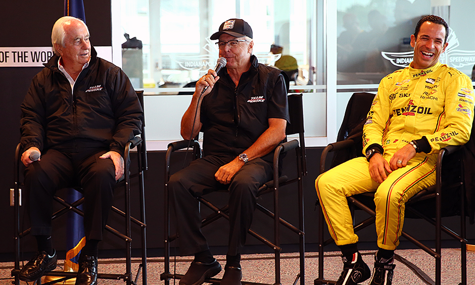 Roger Penske, Rick Mears, and Helio Castroneves