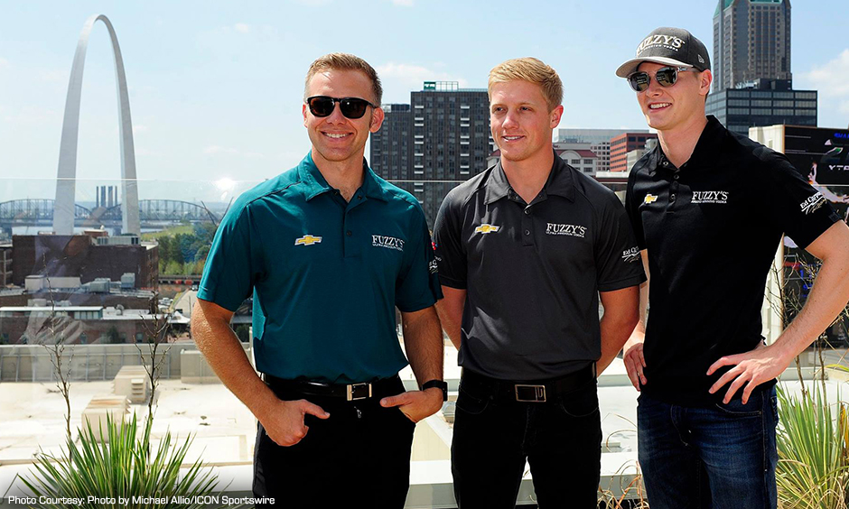 Ed Carpenter, Spencer Pigot, and Josef Newgarden