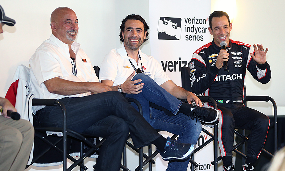 Bobby Rahal, Dario Franchitti, and Helio Castroneves