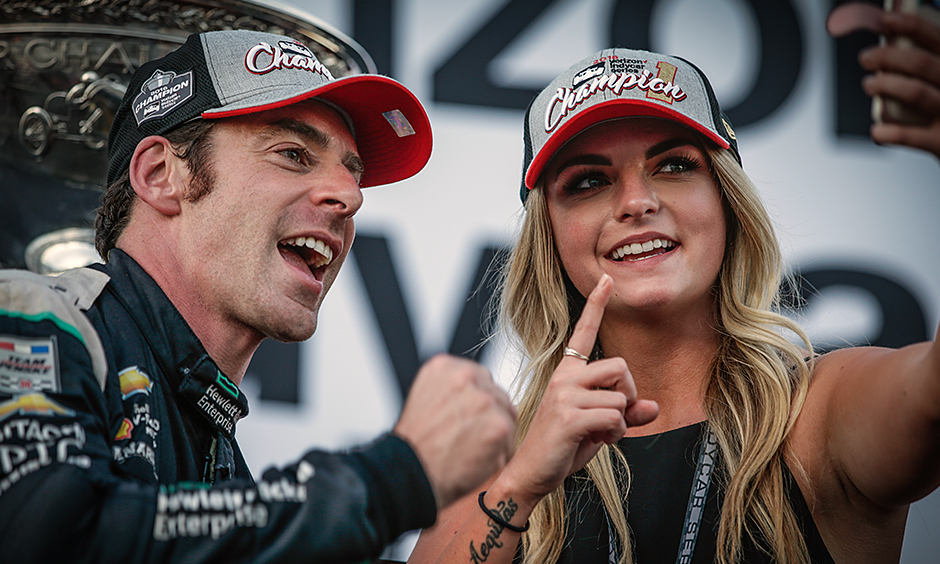 Simon Pagenaud and Hailey McDermott
