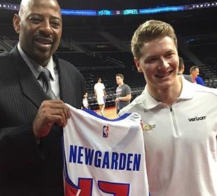 Newgarden takes athletic prowess to NBA game in Detroit