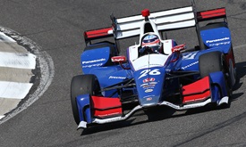 Thumbnail for Sato finding groove with Andretti, paces Barber open test first practice