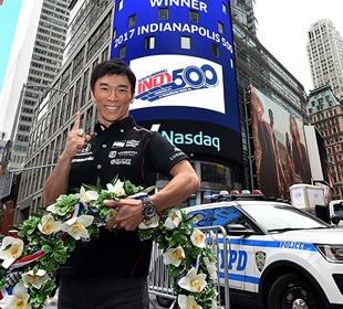 Sato enjoys being toast of Manhattan as Indy 500 winner