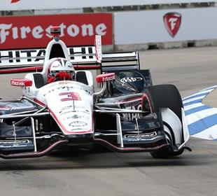 Castroneves, Rahal trade top spot in Belle Isle practices