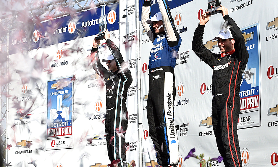 Graham Rahal, Josef Newgarden, and Will Power