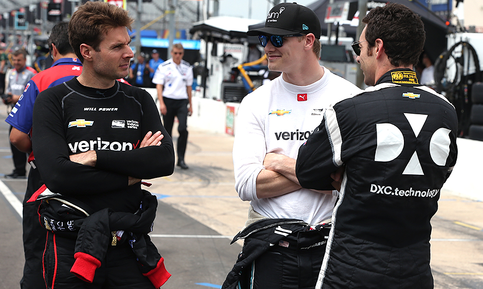 Will Power, Josef Newgarden, and Simon Pagenaud