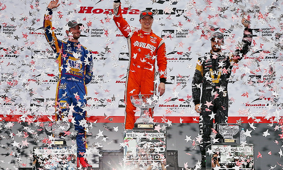 Josef Newgarden, Alexander Rossi, and James Hinchcliffe
