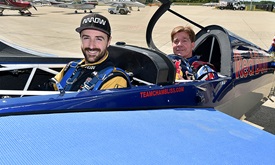 Thumbnail for Hinchcliffe feels thrill of ride from Red Bull Air Race ace Chambliss